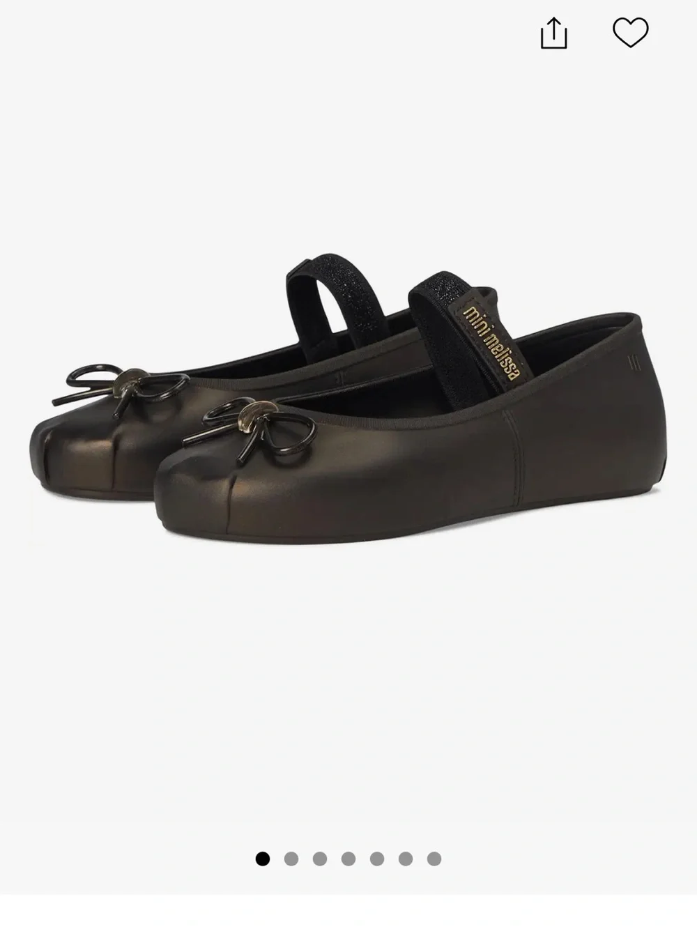 Mini Melissa Kids' Black Mary Jane Ballet Flats with Bow
